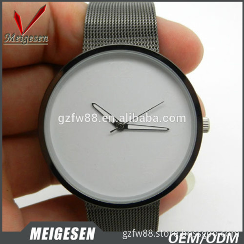 fashion silicone dial big face steel mesh band stainless steel men watch